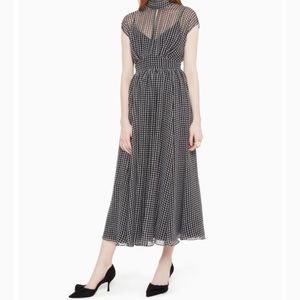 kate spade houndstooth chiffon dress